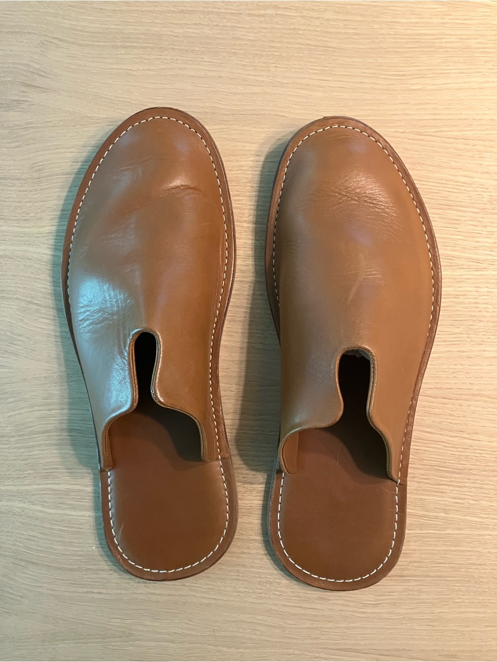 Men's Leather Slip-On Mule in Tan